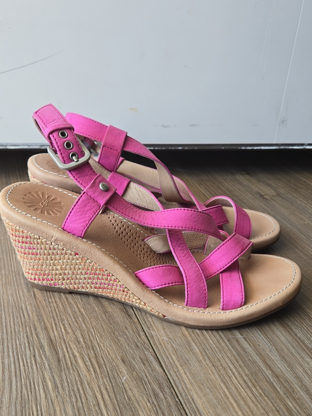 UGG Gaiana Pink Wedge Sandals